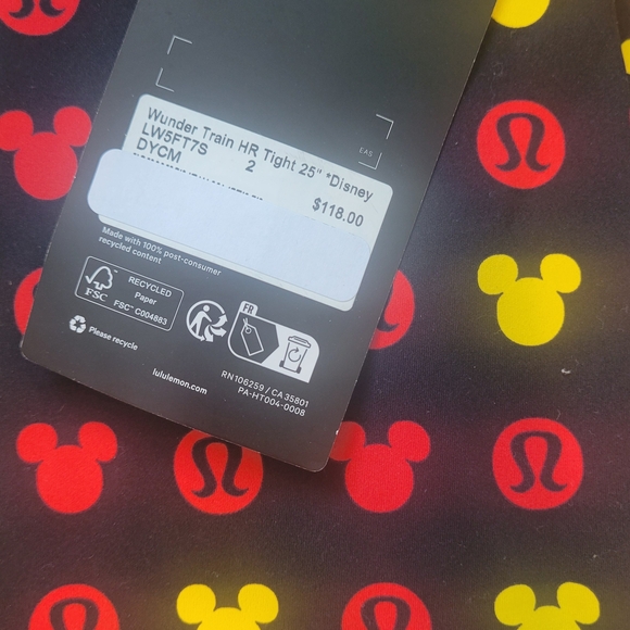 lululemon athletica Disney Wunder Train HR Tight - Black, Red, Yellow - Picture 3 of 4